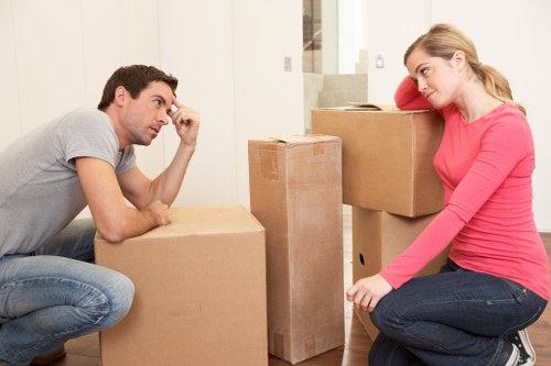 Furniture and household items being transported by removal van