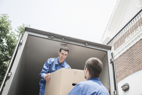 Household belongings prepared for a move in Isleworth
